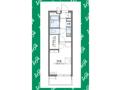 レオパレスティーケー7(1K/3階)の間取り写真