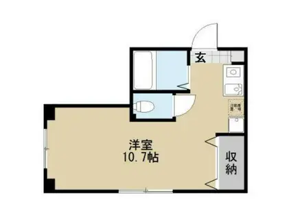 ステップワン(1K/3階)の間取り写真