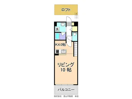 レジェンド桜 参番館(1K/2階)の間取り写真