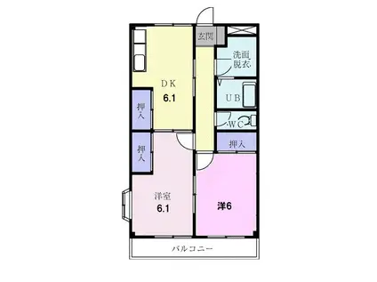 エルパラシオン(2DK/3階)の間取り写真