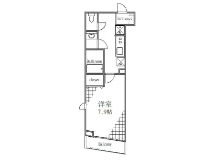 PLACE.DE.LA.PIERRE(1K/2階)の間取り写真