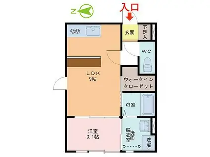 KEMMEL(1LDK/1階)の間取り写真