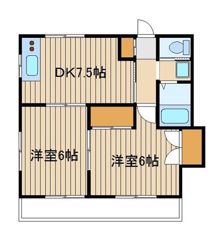 ハウススター富士見台(2DK/2階)の間取り写真