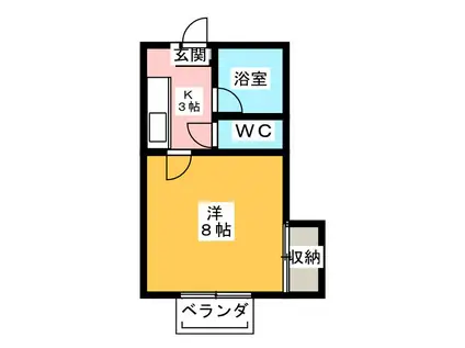 カーサひじり5(1K/1階)の間取り写真