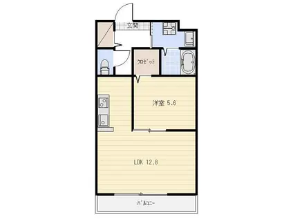 ラパノス(1LDK/1階)の間取り写真