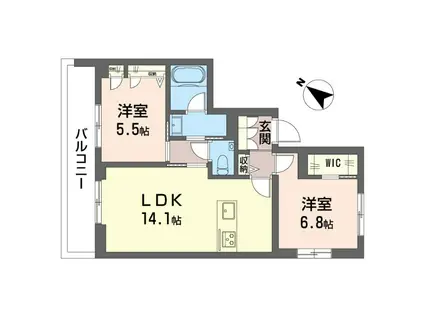 ガーデン片倉(2LDK/3階)の間取り写真