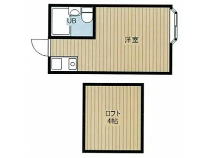 ベルハイツ長瀬A棟(ワンルーム/2階)の間取り写真