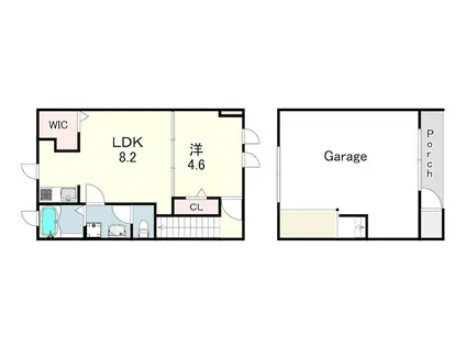 ラ・ポルテB(2LDK/2階)の間取り写真