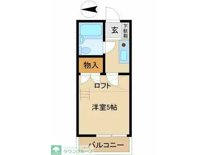 アリス倉賀野(1K/1階)の間取り写真