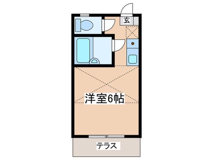 マリンコート浜須賀(ワンルーム/1階)の間取り写真
