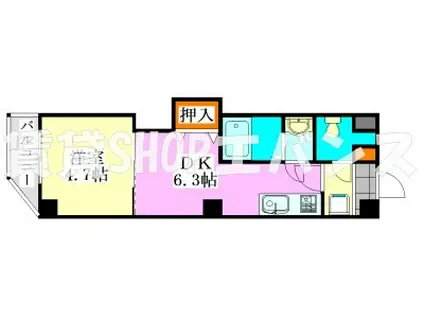 トスカーナ船橋(1DK/4階)の間取り写真