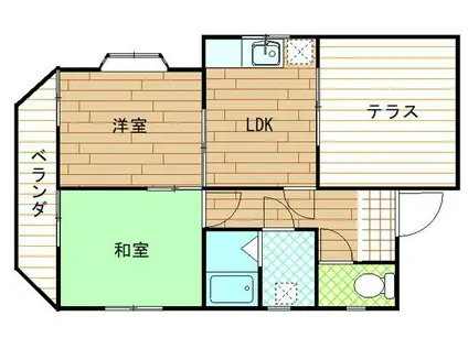 ハイコーポ川崎(2DK/4階)の間取り写真