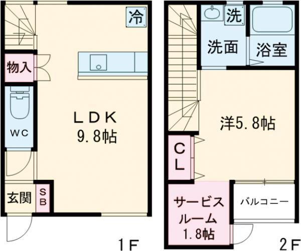 プレミアム上峰(1SLDK/1階)の間取り写真
