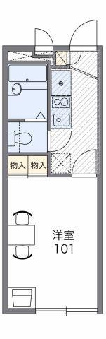 レオパレス上白根(1K/1階)の間取り写真