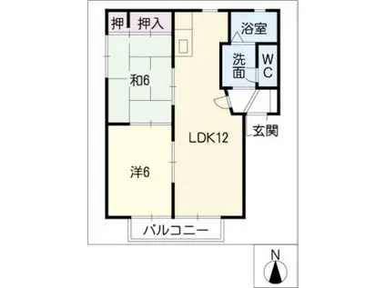フレックス ツイン(2LDK/1階)の間取り写真