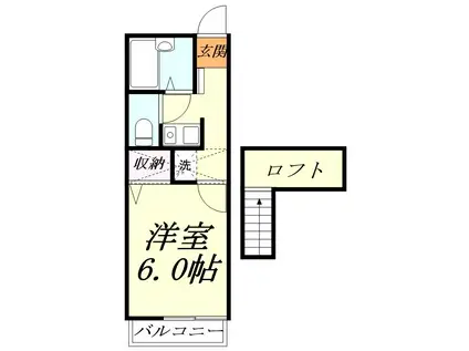 ベルシャンブル(1K/2階)の間取り写真