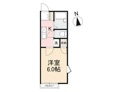 フォレスト三条(1K/2階)の間取り写真