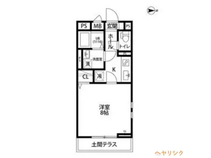 ライラックフジ(1K/1階)の間取り写真