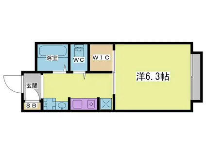 FLAT本町A棟(1K/1階)の間取り写真