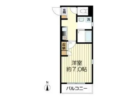 SUNNY SIDE 生田(1K/2階)の間取り写真