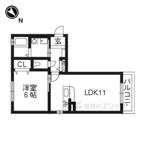 シャーメゾンリーリエF棟(1LDK/1階)の間取り写真