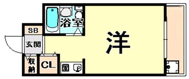 ロイヤルメゾン南武庫之荘(ワンルーム/4階)の間取り写真