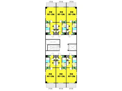 ユニバーサルグランドサム(1K/5階)の間取り写真