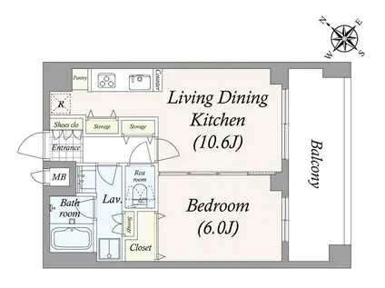 プラシア蒲田 THE GRAND RESIDENCE(1LDK/5階)の間取り写真