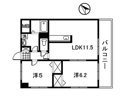イオリドリーム(2LDK/3階)の間取り写真