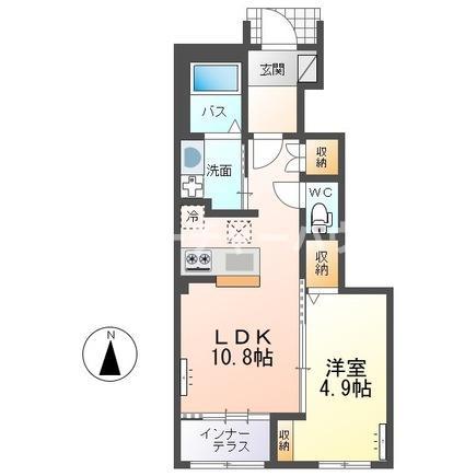 メゾンド・ソレイユ(1LDK/1階)の間取り写真