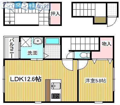 FERIO万代(1LDK/3階)の間取り写真