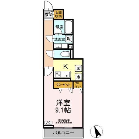 MAISON DE MON REVE 高円寺(1K/1階)の間取り写真