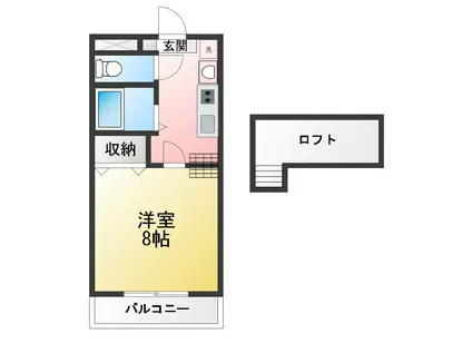 ロイヤルキャビン18(ワンルーム/1階)の間取り写真