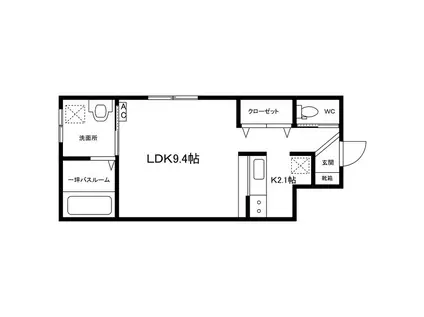 JR弥彦線 燕三条駅 徒歩20分 2階建 築8年(1LDK/1階)の間取り写真