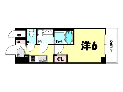 エスリード神戸大倉山ヒルズ(1K/3階)の間取り写真