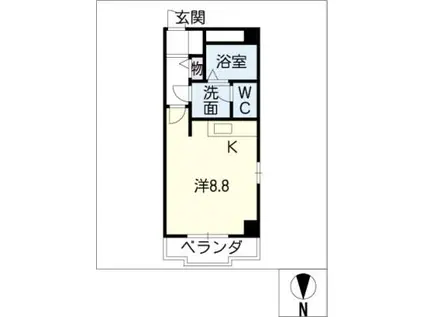 ミント池下(1K/2階)の間取り写真