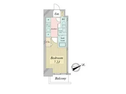 リバーコート砂田橋 II(1K/8階)の間取り写真