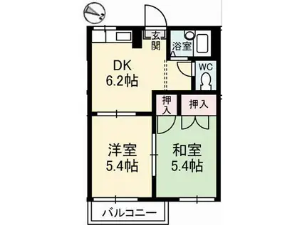 センターストリームB(2DK/1階)の間取り写真