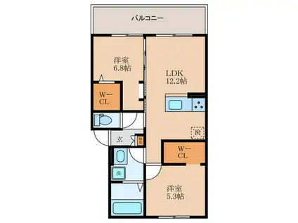 VENTO(2LDK/3階)の間取り写真