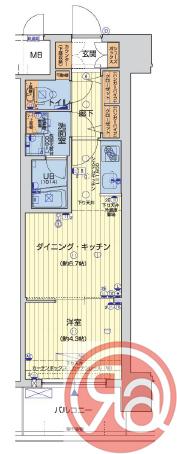 レオンコンフォート難波南(1DK/8階)の間取り写真