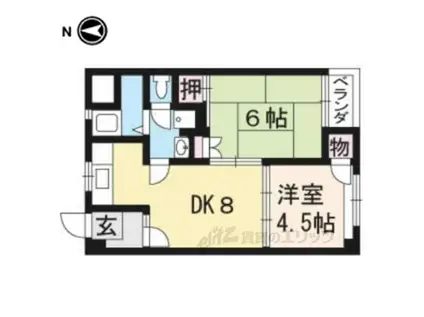 森マンション(2DK/6階)の間取り写真