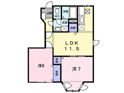 エクセレントN-II(2LDK/1階)の間取り写真