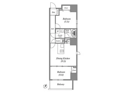 ルネサンスコート秋葉原(2DK/5階)の間取り写真