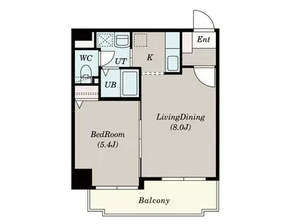 シャトーブラン19(1LDK/8階)の間取り写真