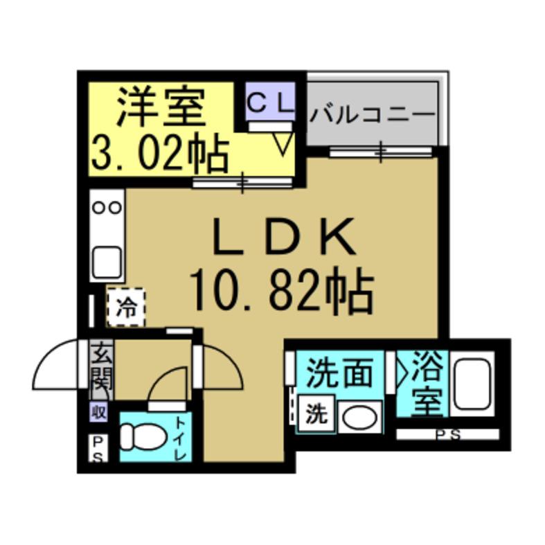 JACK HOMMACHIIII(1LDK/1階)の間取り写真