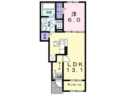 レジデンスコンフォルト・VII(1LDK/1階)の間取り写真