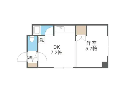 サニープレイスなかの(1DK/5階)の間取り写真