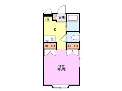 シュタットハウス中条(1K/1階)の間取り写真