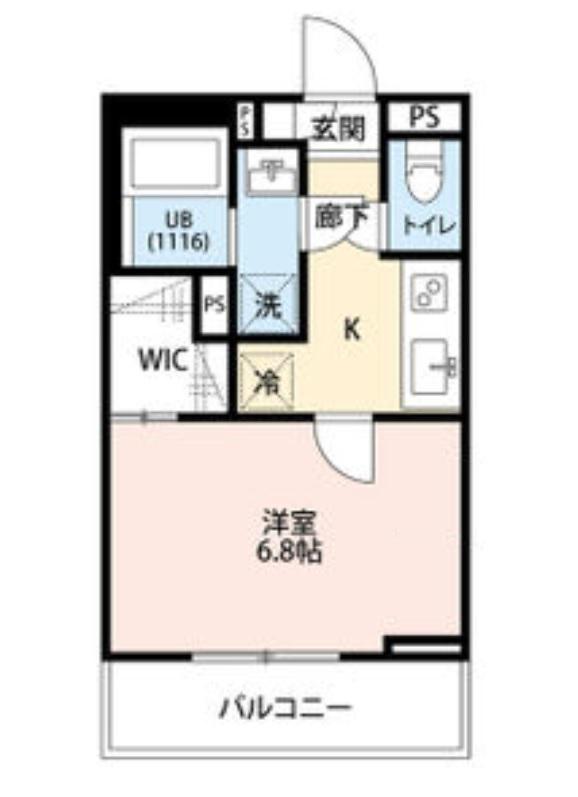 フルール野並(1K/3階)の間取り写真