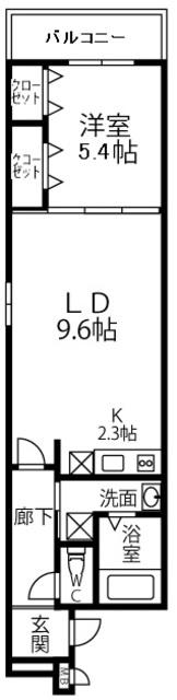 フジレジデンス(1LDK/2階)の間取り写真